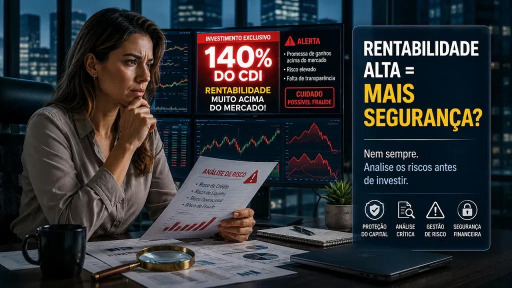 Como Analisar a Saúde Financeira de um Banco Antes de Investir seu Dinheiro Investidora analisa risco de fraude em investimentos de alta rentabilidade que prometem lucros acima do CDI.