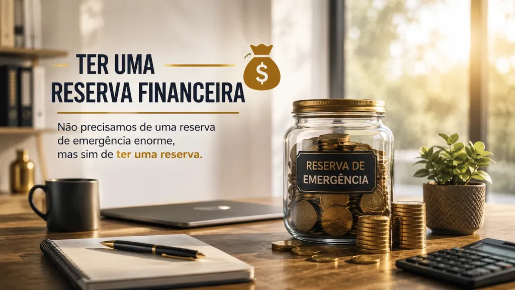 Reserva de Emergência: O Primeiro Passo Inteligente para Começar a Investir Primeira reserva de emergência mostra que começar a investir exige planejamento, não uma reserva financeira enorme.